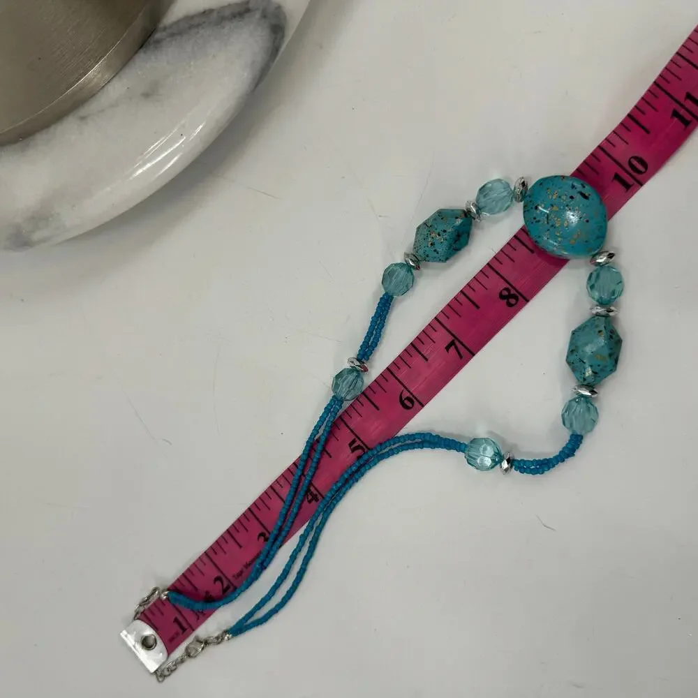 Mermaidcore blue beaded necklace